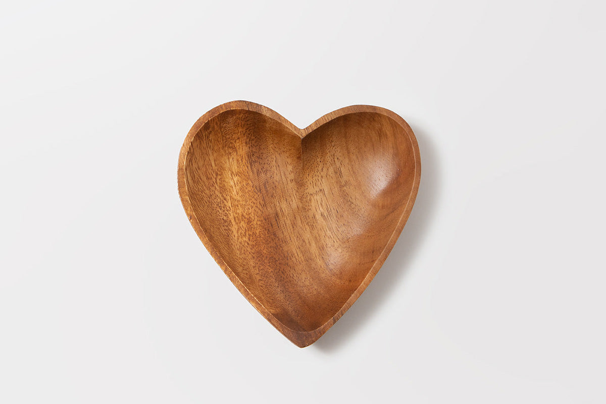 Acacia Wood Heart Bowl